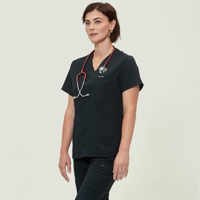 Haut d'uniforme médicale Femme Noir gr Large