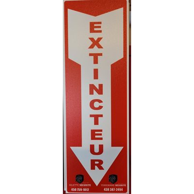 Affiche plastique rigide a angle 'extincteur' 
