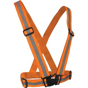 Harnais de sécurité élastique, orange haute visibilité